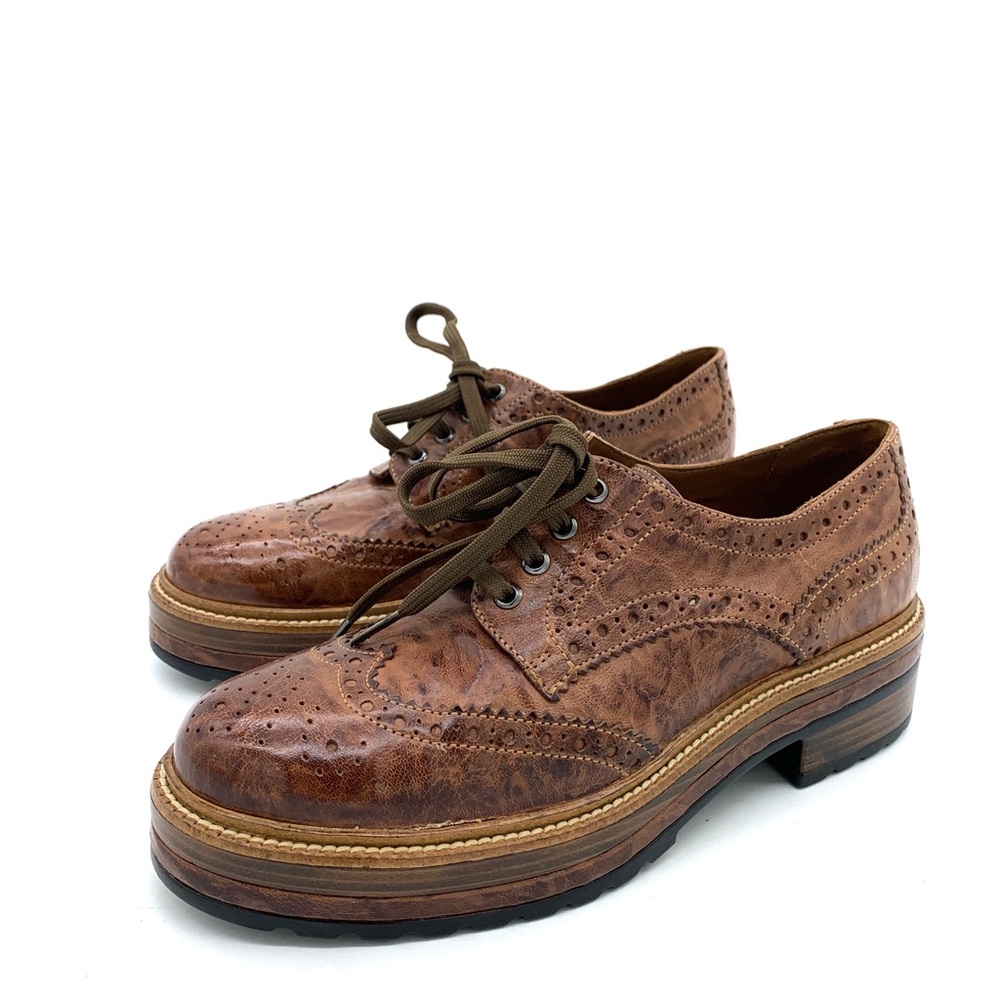 Pons Quintana Brown Leather Brogue Oxfords
